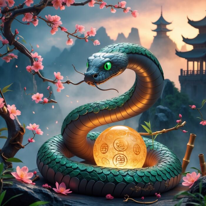Emerald Green Mythical Snake Photo - Image 5