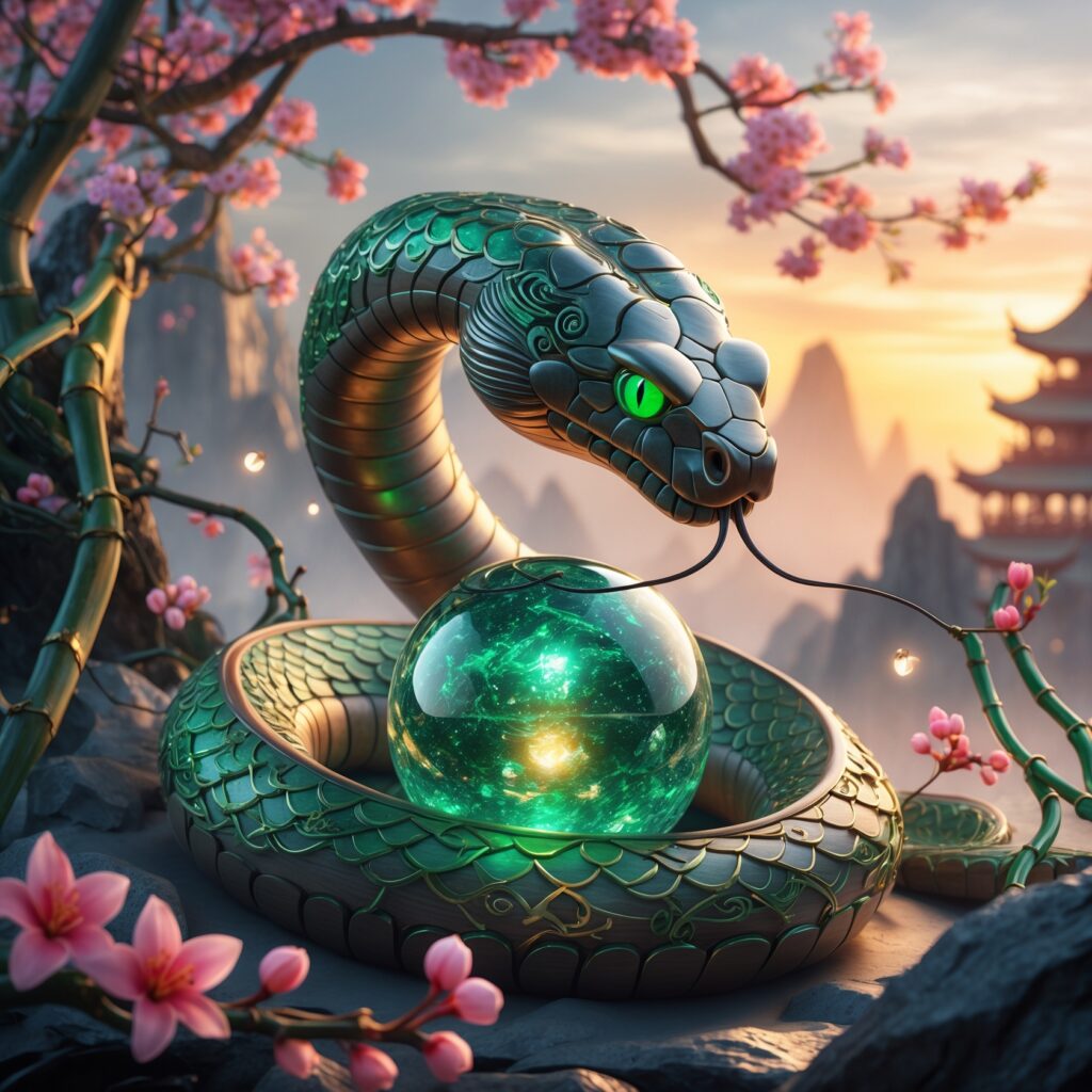 Emerald Green Mythical Snake Photo